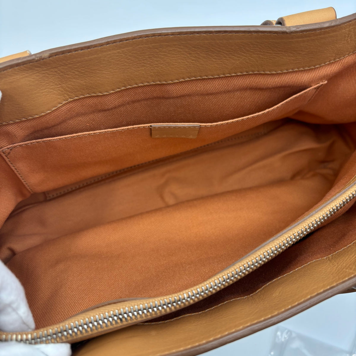 Celine Boogie Leather Handbag in Camel