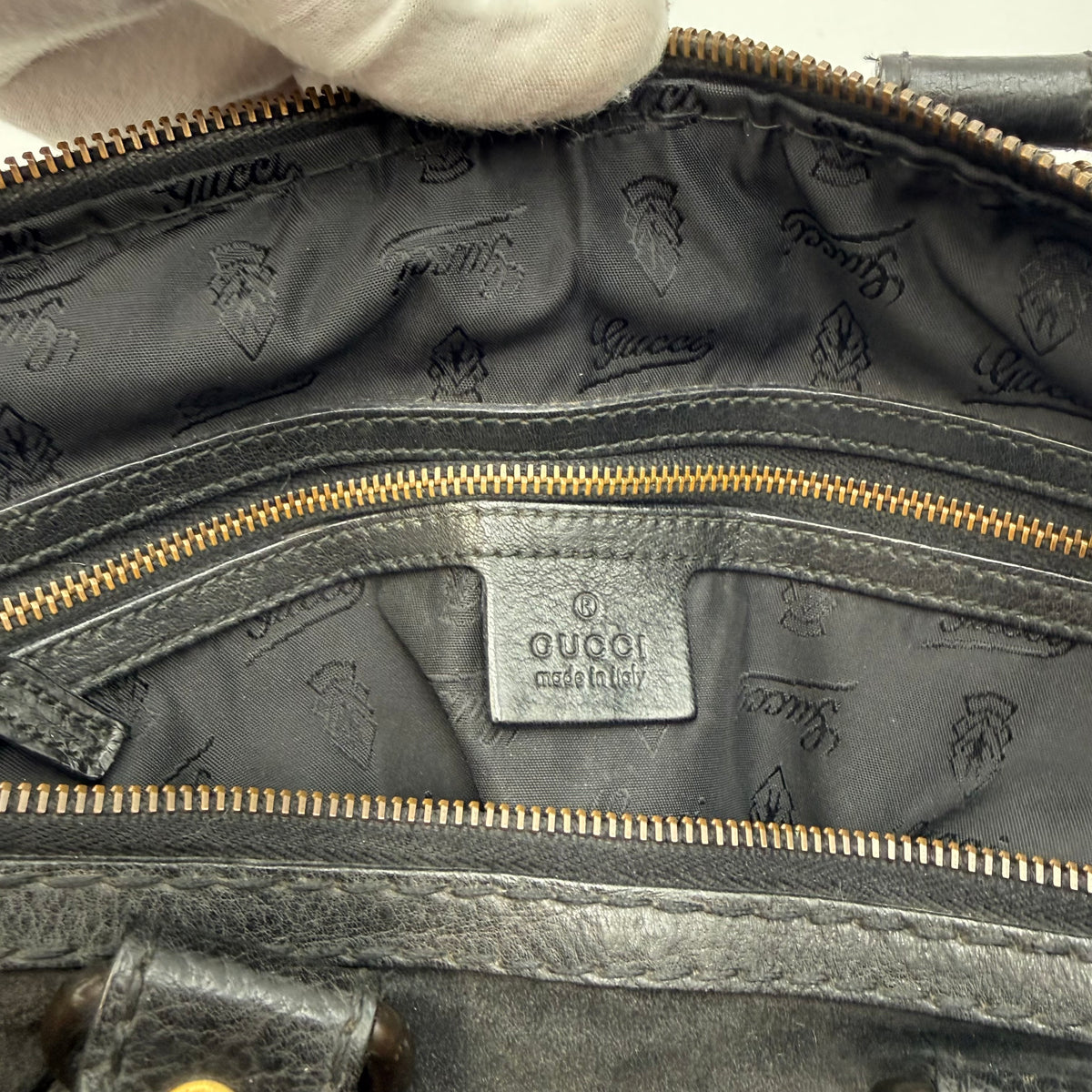 Gucci Babouska Embellished Black Suede Boston Bag by Frida Giannini – circa 2008