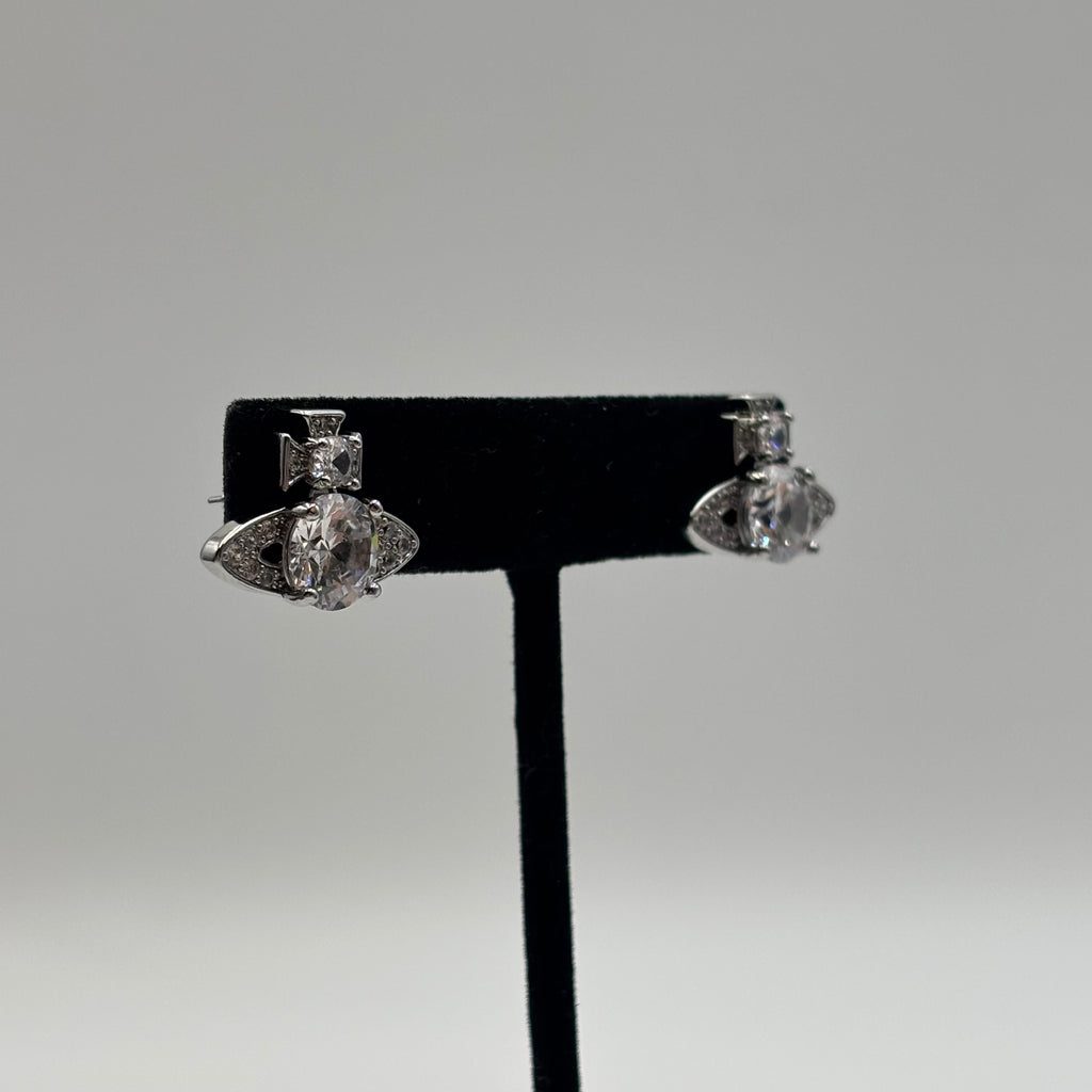 Vivienne Westwood Ismene Embellished Orb Stud Earrings – Silver