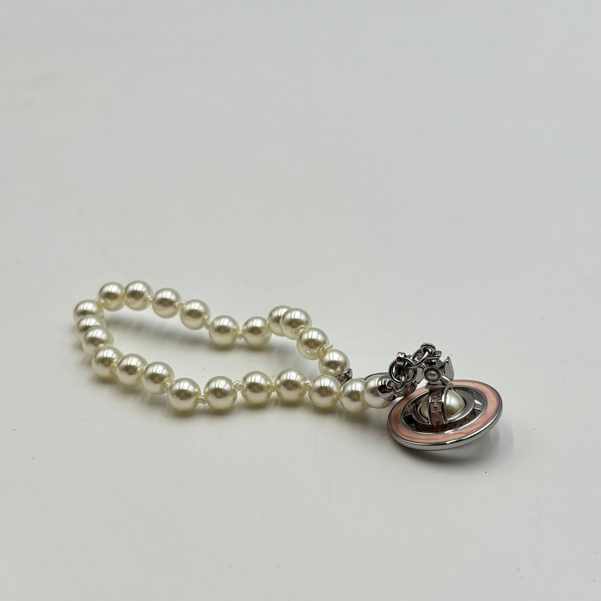 Vivienne Westwood Orb-Plaque Pearl Bracelet in Pink