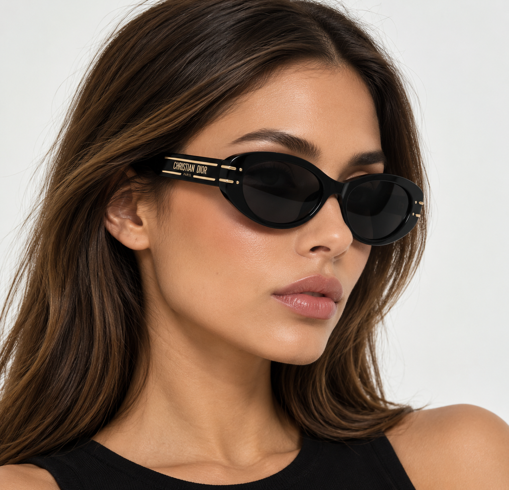 DiorSignature B8U Black Oval Sunglasses