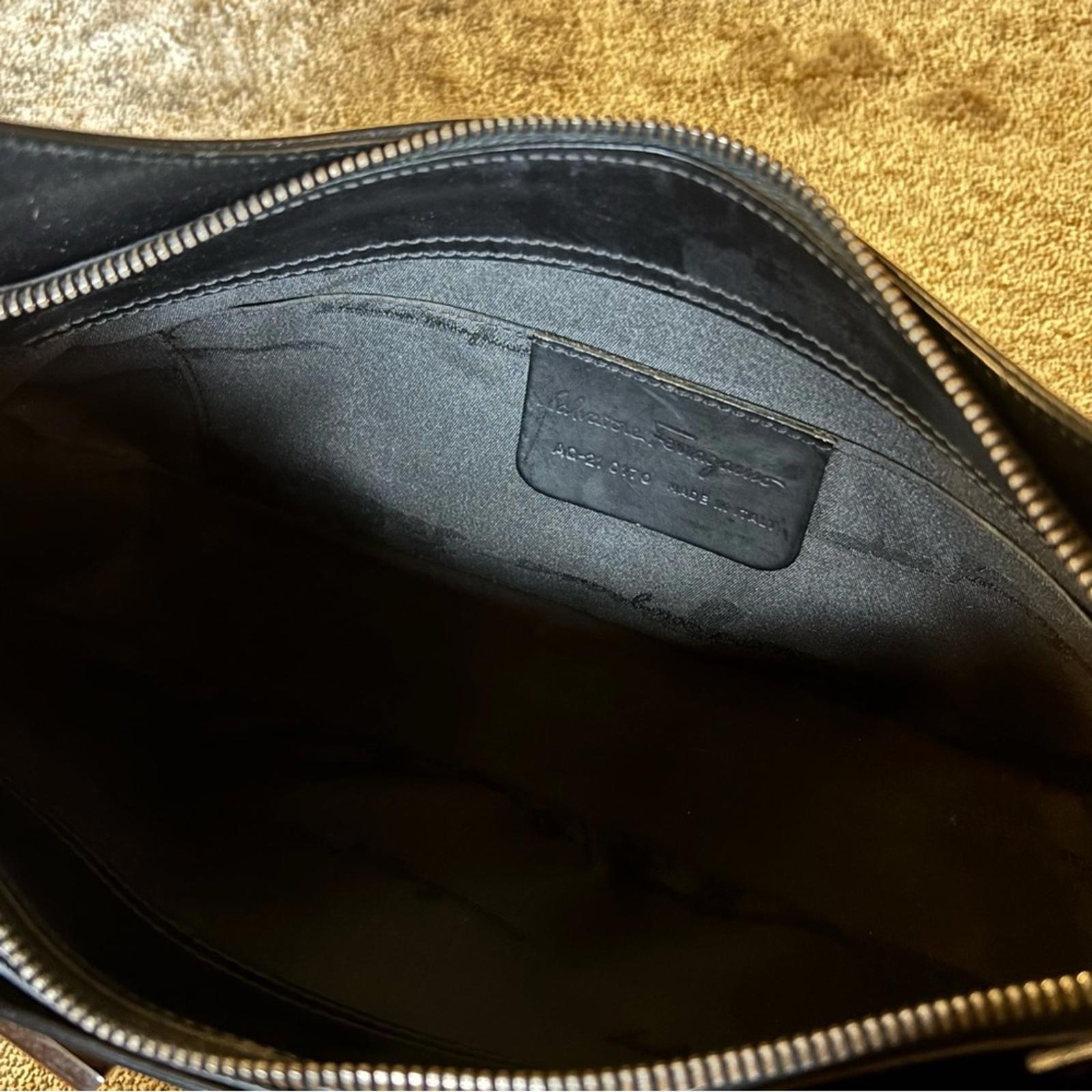 Salvatore Ferragamo Vintage Black Leather Shoulder Bag