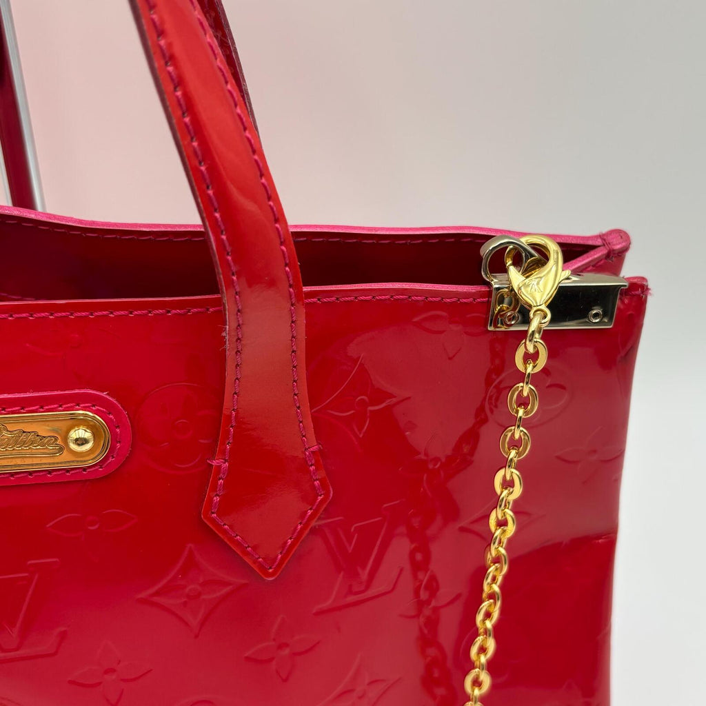 Louis Vuitton Monogram Vernis Wilshire Boulevard Tote PM Hot Pink Patent Leather