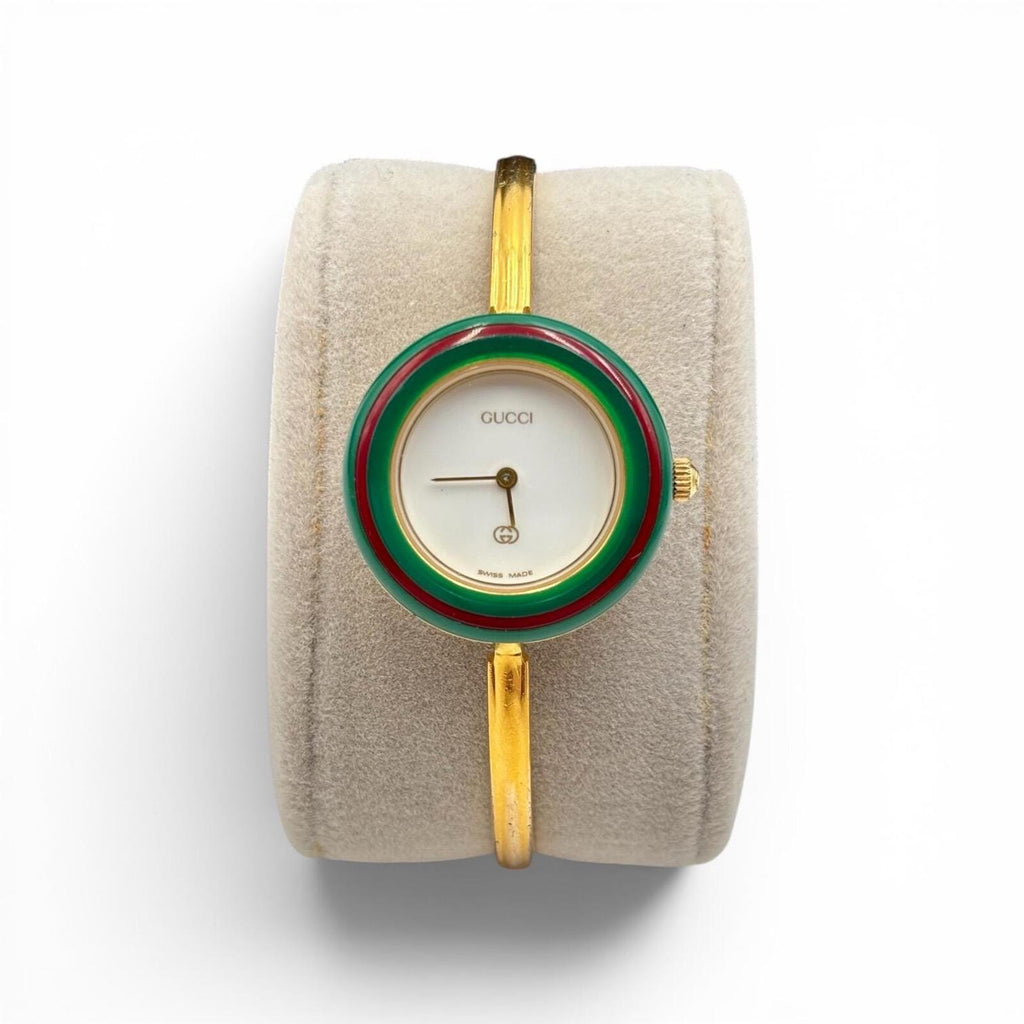 Gucci Interchangeable Bezel Watch with 5 Bezels & Box
