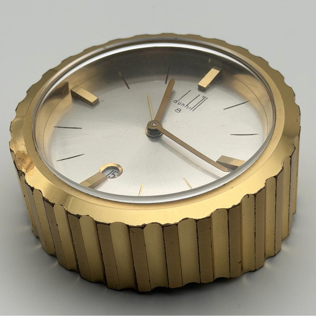 Dunhill Swiss Made Desk Clock – Gold Tone – Vintage