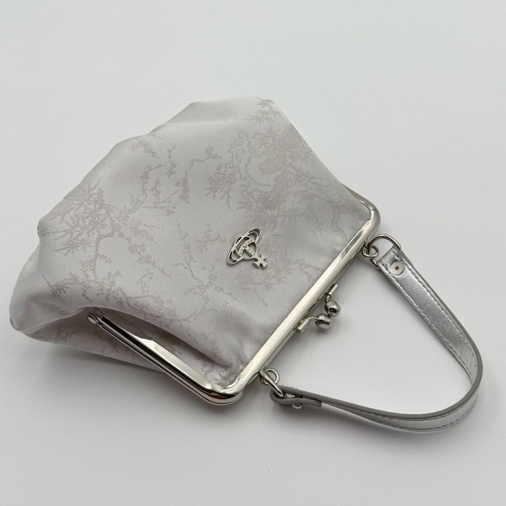 Vivienne Westwood Granny Frame Satin Purse Silver