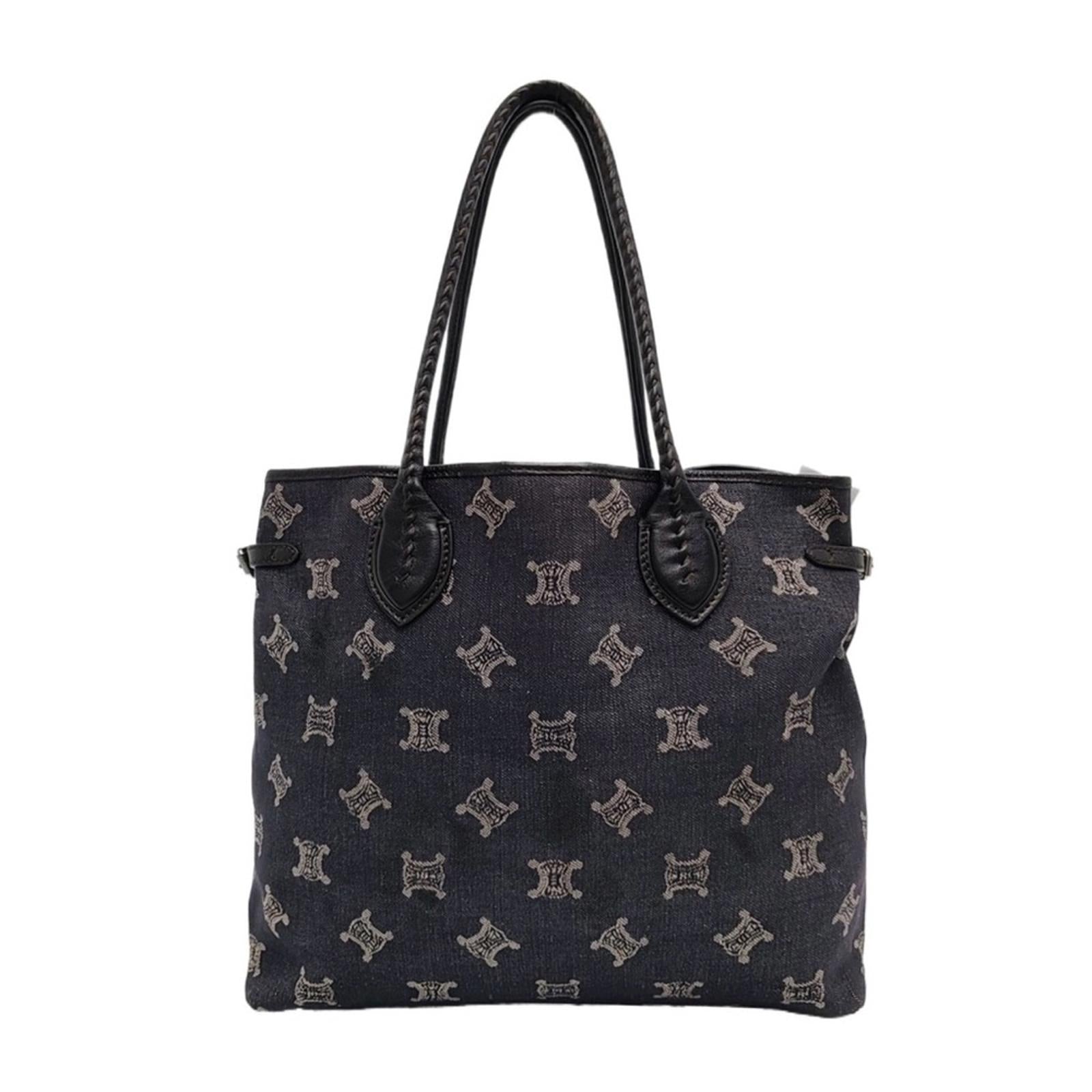 Céline Macadam Denim Tote Bag – Dark Navy
