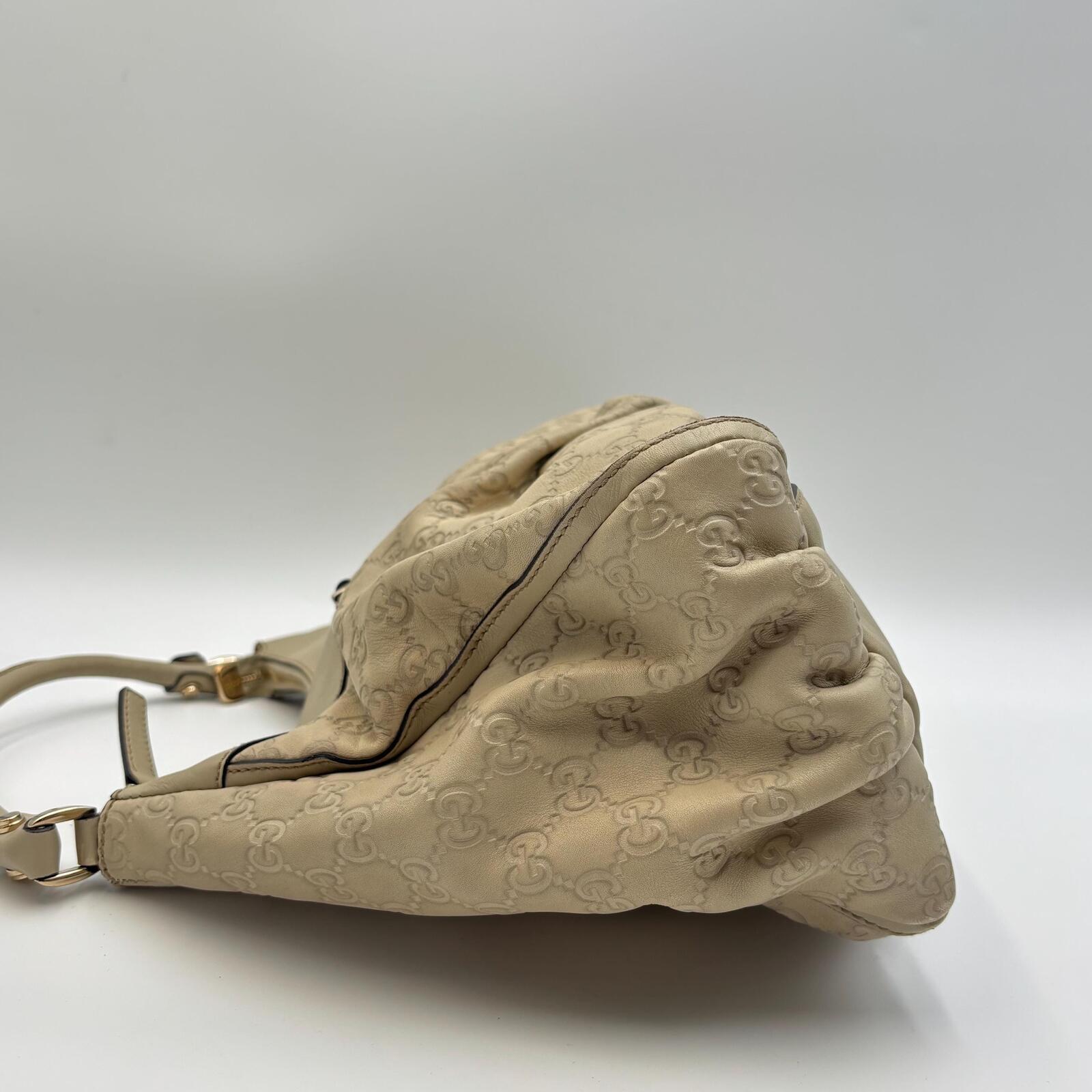 Gucci Guccissima D-Ring Hobo Bag – Ivory Leather With Detachable Strap