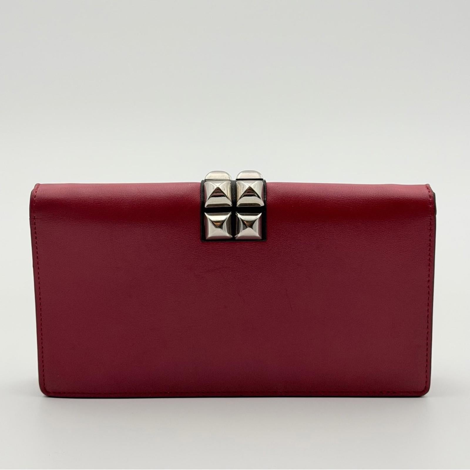 Prada City Calf Leather Elektra Wallet On Chain – Red