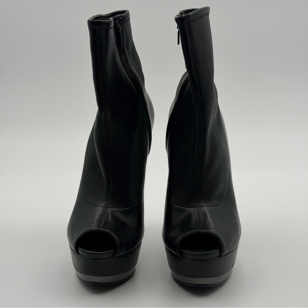 Gucci Black Peep Toe Platform Ankle Booties