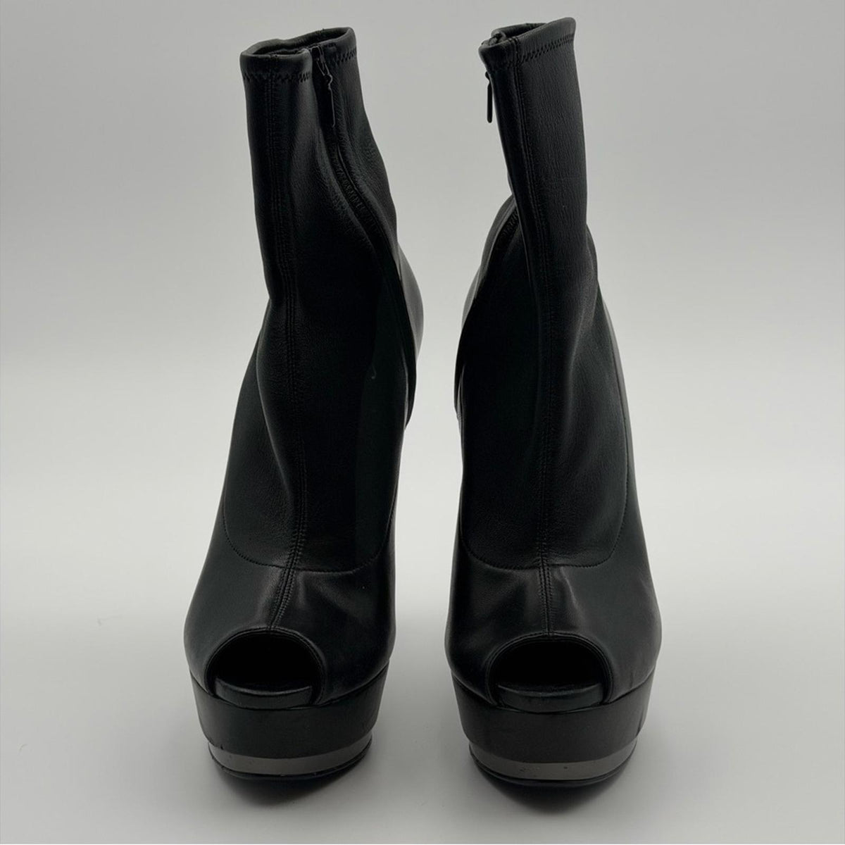 Gucci Black Peep Toe Platform Ankle Booties
