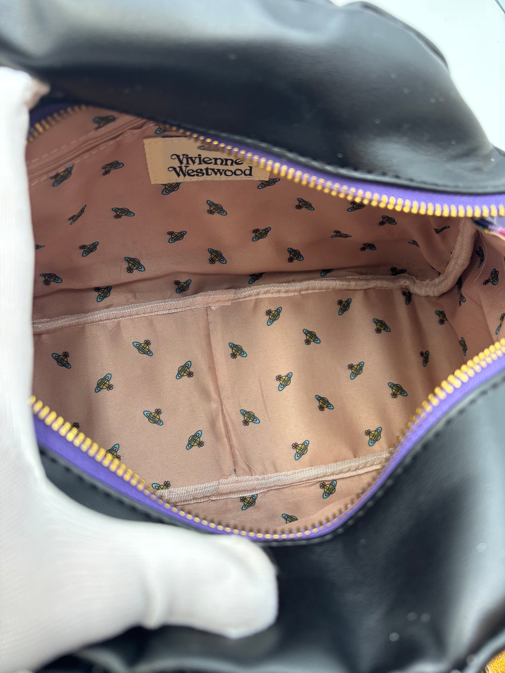 Vivienne Westwood Purple Tartan Orb Handbag