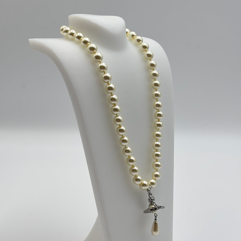 Vivienne Westwood Signature Orb Pearl Drop Necklace