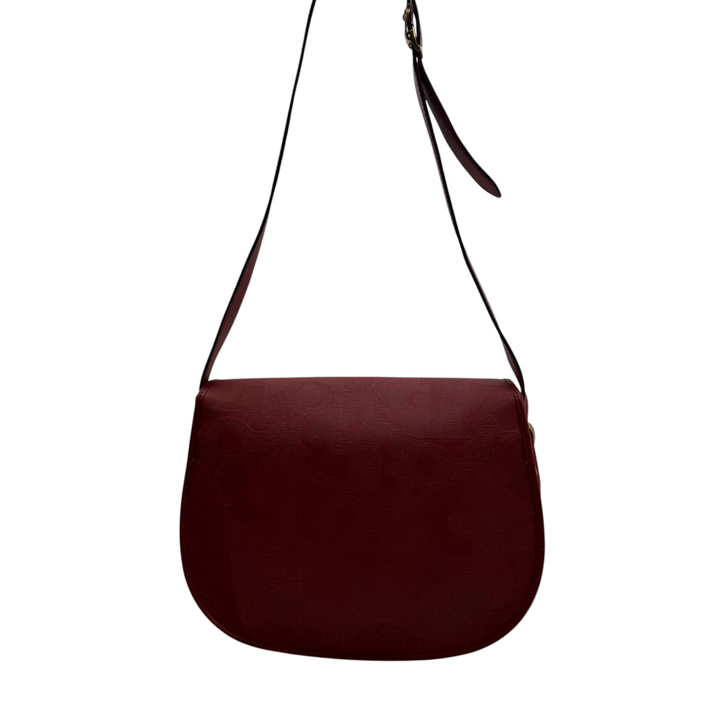 Christian Dior Vintage Burgundy Trotter Monogram Shoulder Bag