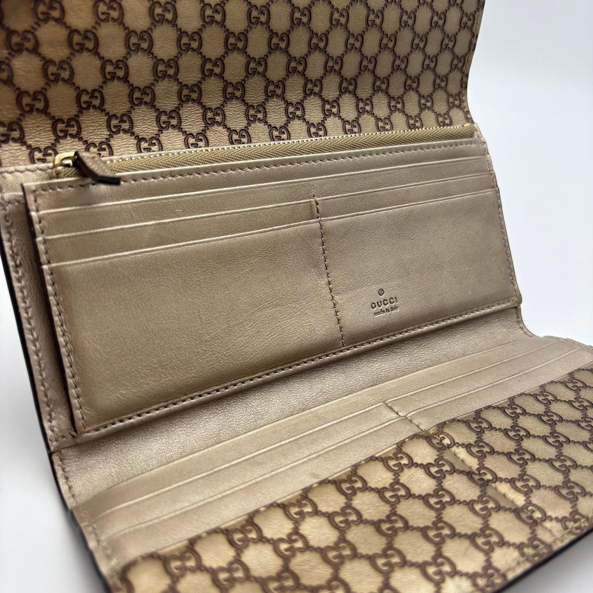 Gucci Microguccissima Continental Wallet Metallic Gold 2010