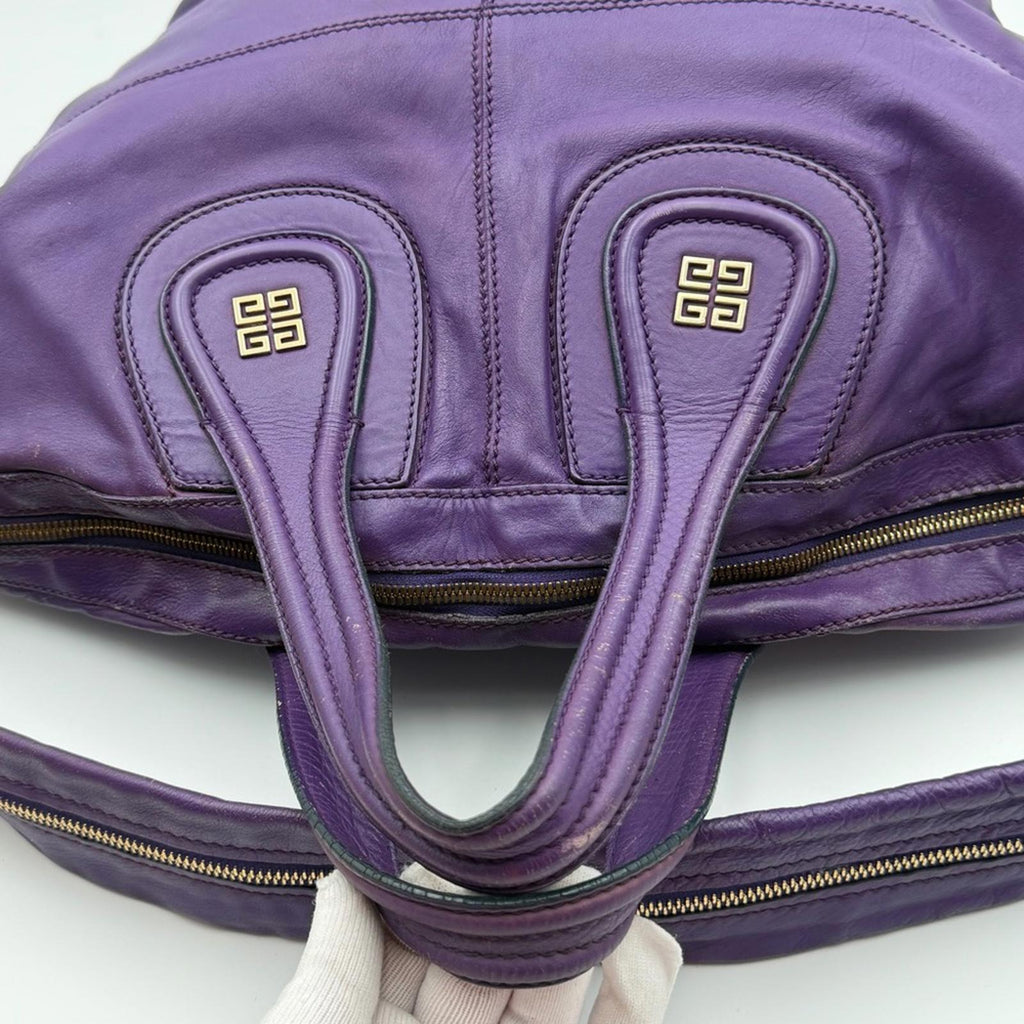 Givenchy Nightingale Leather Satchel Bag – Purple