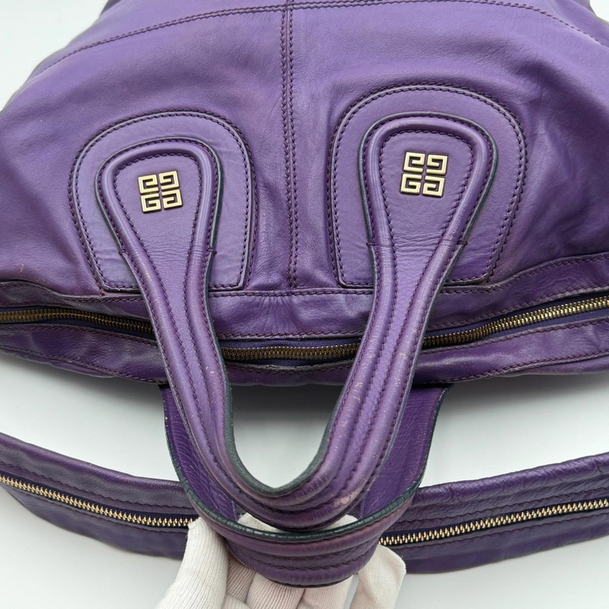Givenchy Nightingale Leather Satchel Bag – Purple