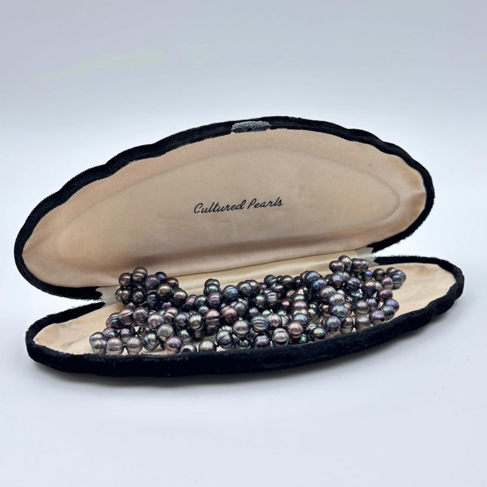 Freshwater Cultured Pearl Necklace – Peacock Overtone 64”