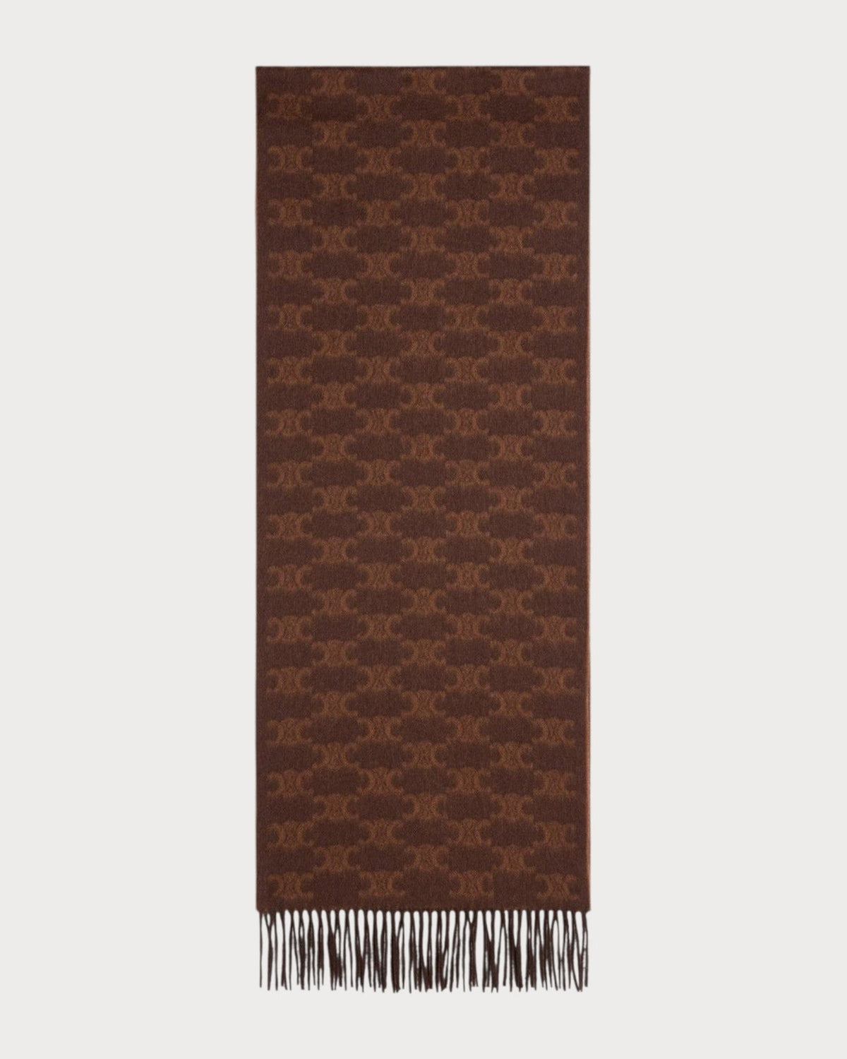 Celine Triomphe Monogram Cashmere Scarf – Brown / Toffee