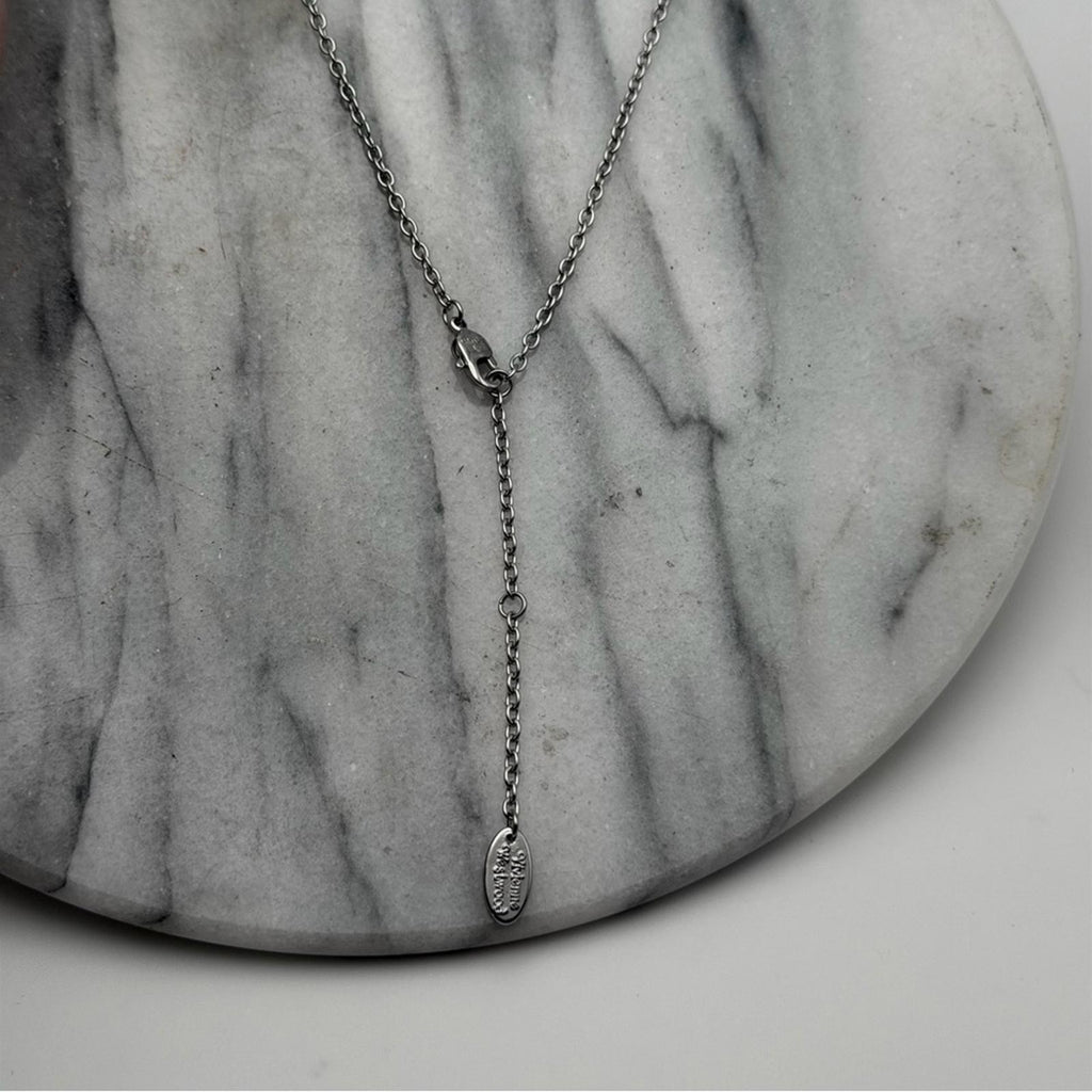 VIVIENNE WESTWOOD MAYFAIR BAS RELIEF ORB PENDANT NECKLACE – SILVER / CRYSTAL