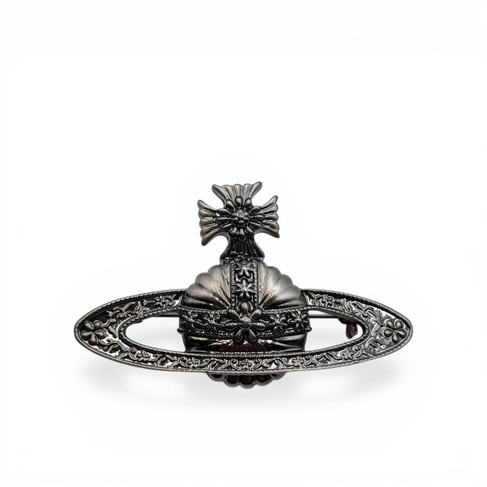 Vivienne Westwood Orb Brooch Silver Tone Statement Pin