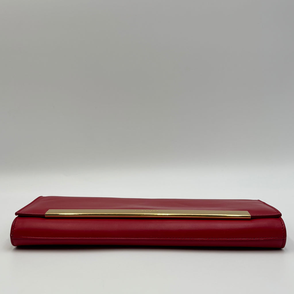Saint Laurent by Hedi Slimane Lutetia Red Leather Clutch 2012