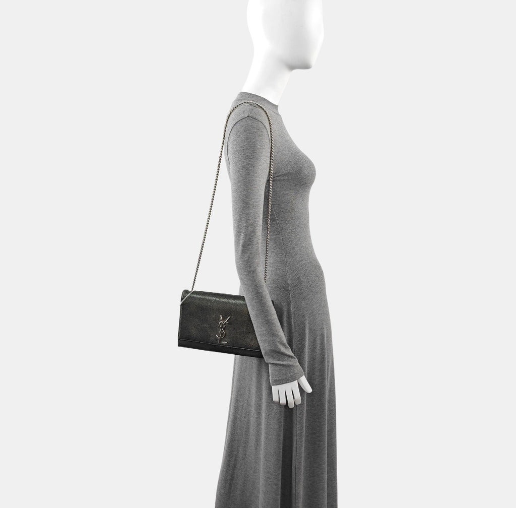Saint Laurent YSL Kate Medium Metallic Leather Chain Shoulder Bag