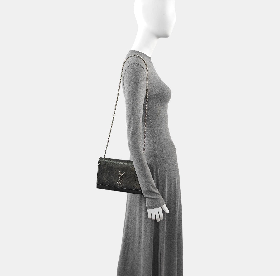 Saint Laurent YSL Kate Medium Metallic Leather Chain Shoulder Bag