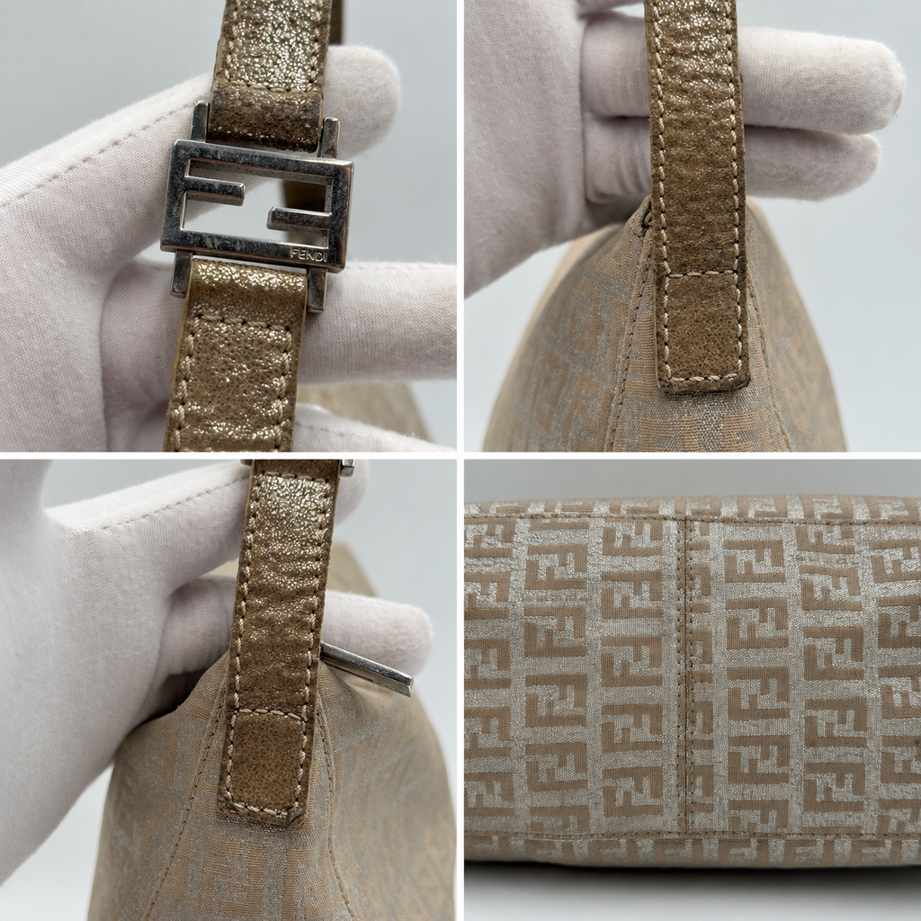 Fendi Vintage Zucca FF Monogram Baguette-Style Shoulder Bag, 2000s