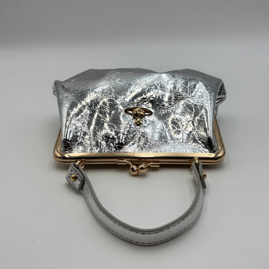 Vivienne Westwood Metallic Silver Granny Frame Bag