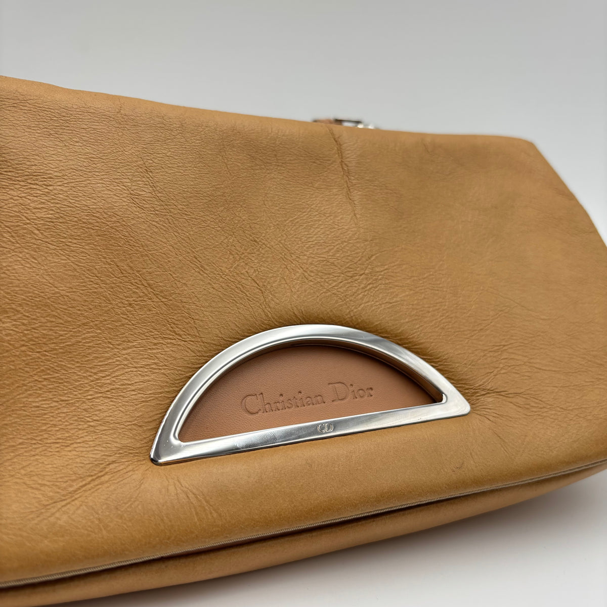 Christian Dior Malice Pearl Tan Leather Shoulder Bag by John Galliano 2000