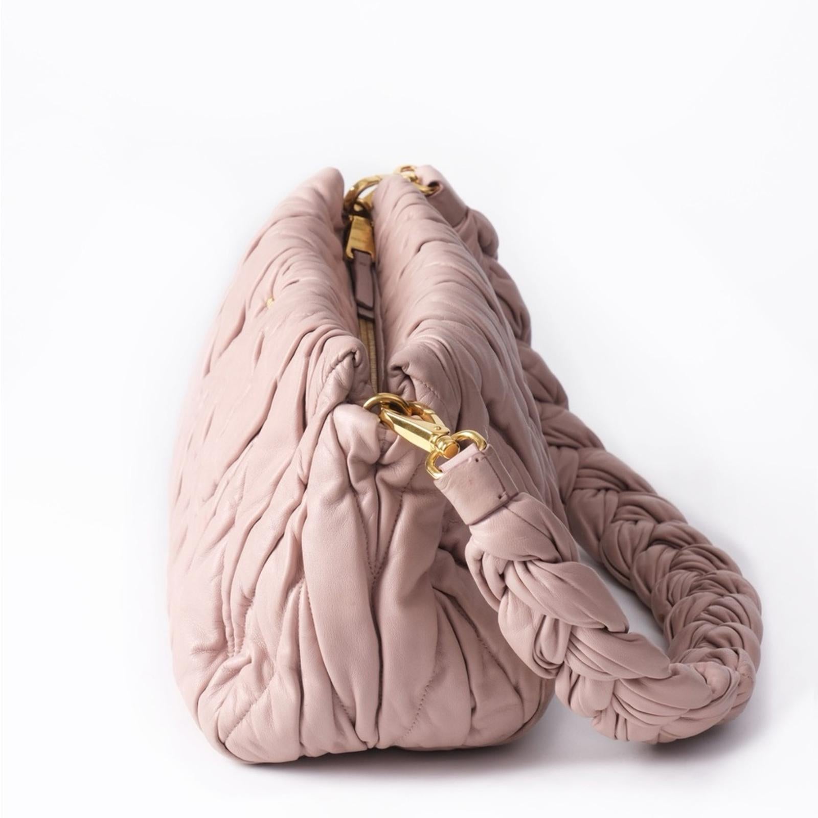 Miu Miu Bolsa Matelassé Pink 5BC022 Shoulder Bag