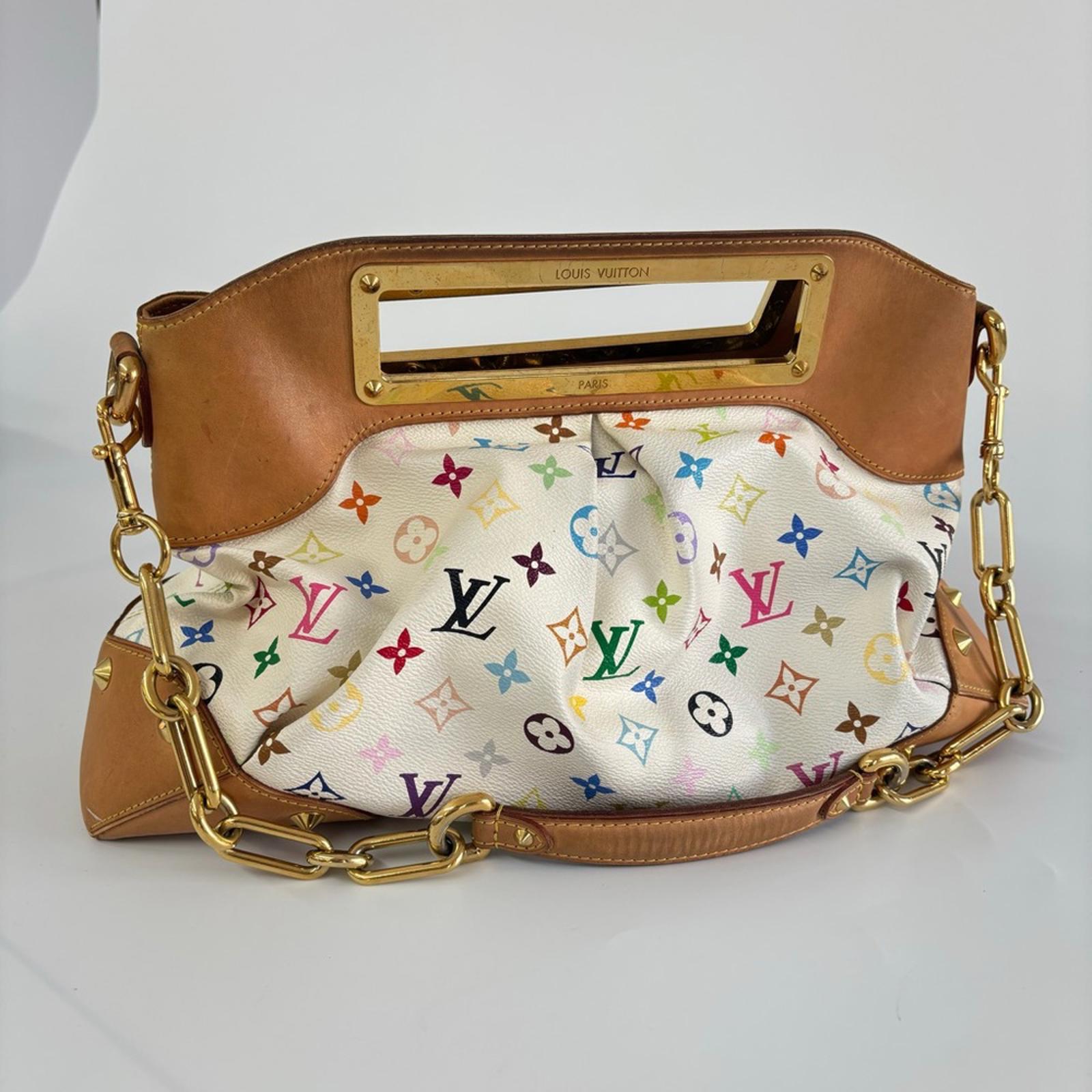 LOUIS VUITTON x TAKASHI MURAKAMI WHITE MULTICOLORE JUDY MM BAG
