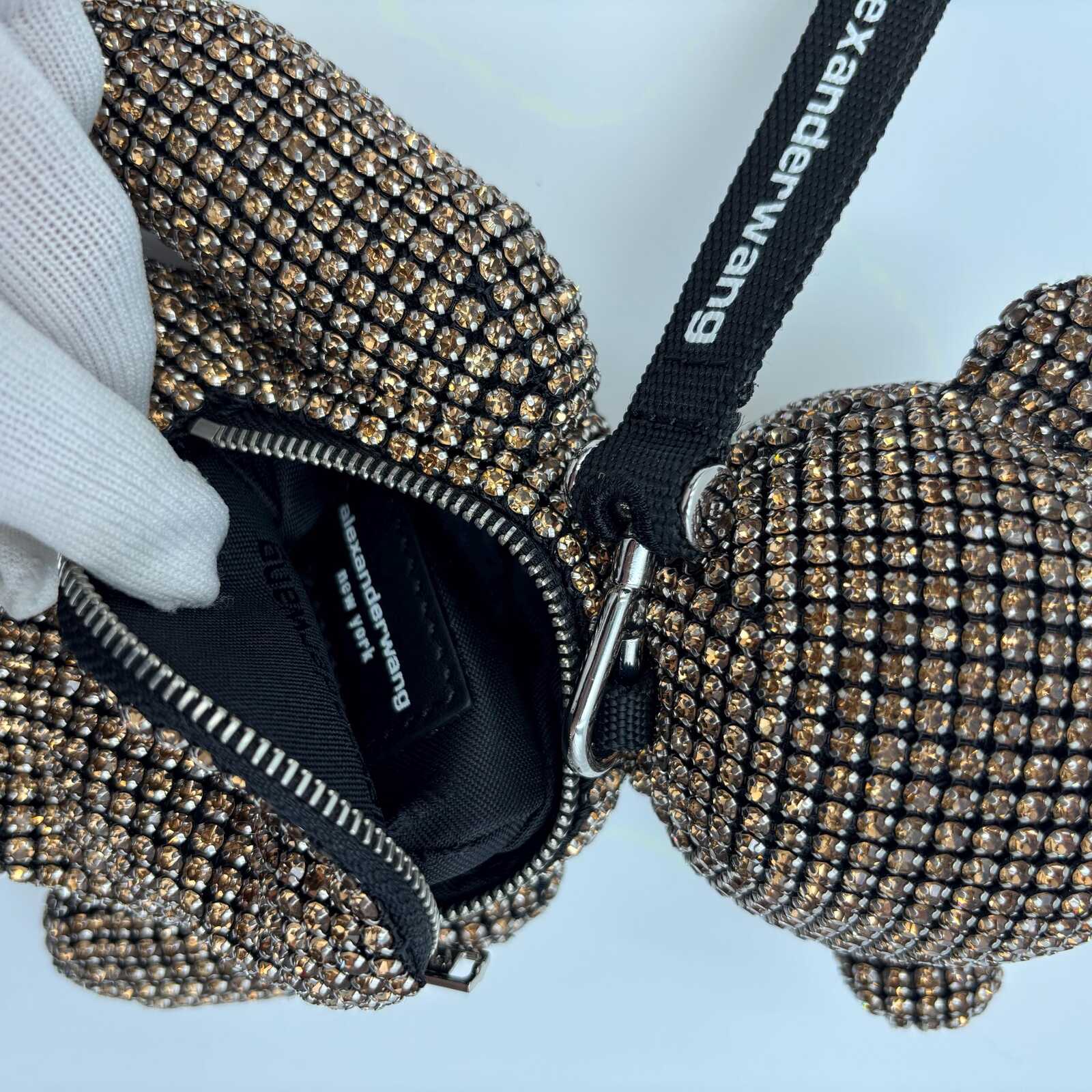 Alexander Wang Beiress Wristlet in Crystal Mesh