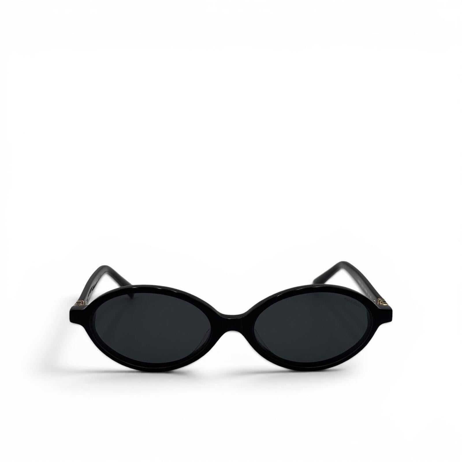 Miu Miu SMU04Z Black Oval Sunglasses