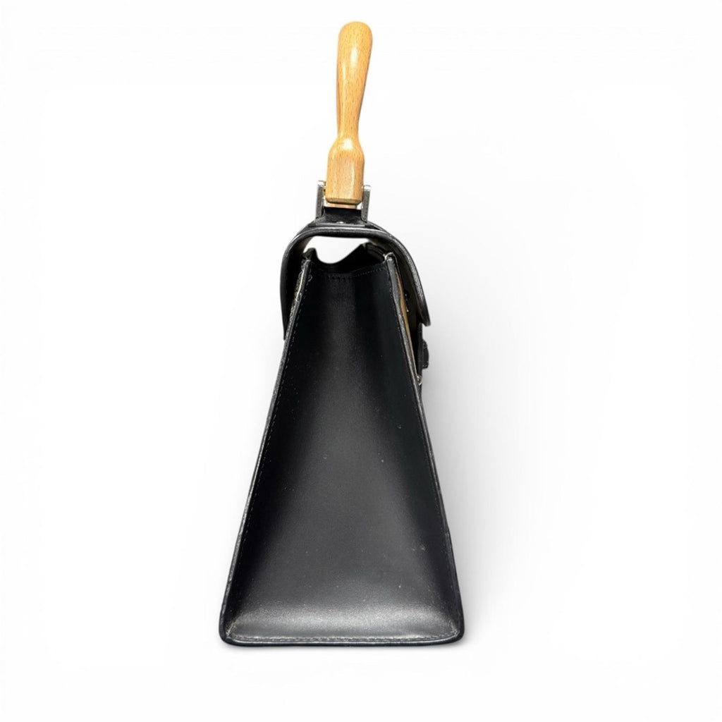 Goyard Black Chevron Print Coated Canvas And Leather Saigon PM Top Handle Bag