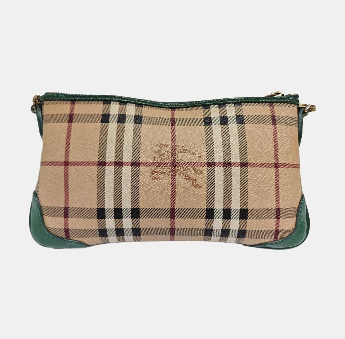 Burberry Nova Check Pochette Crossbody Bag – Beige & Green