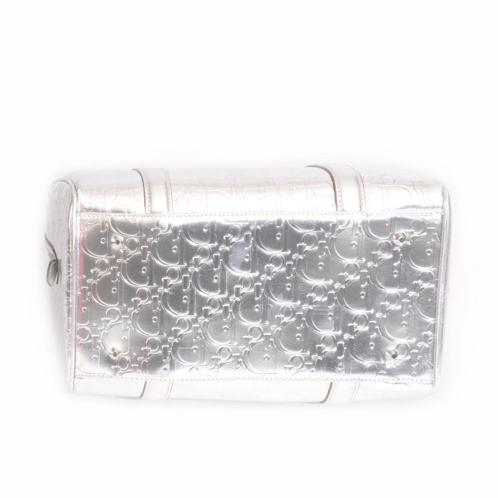 CHRISTIAN DIOR BOSTON SILVER BAG BY JOHN GALLIANO