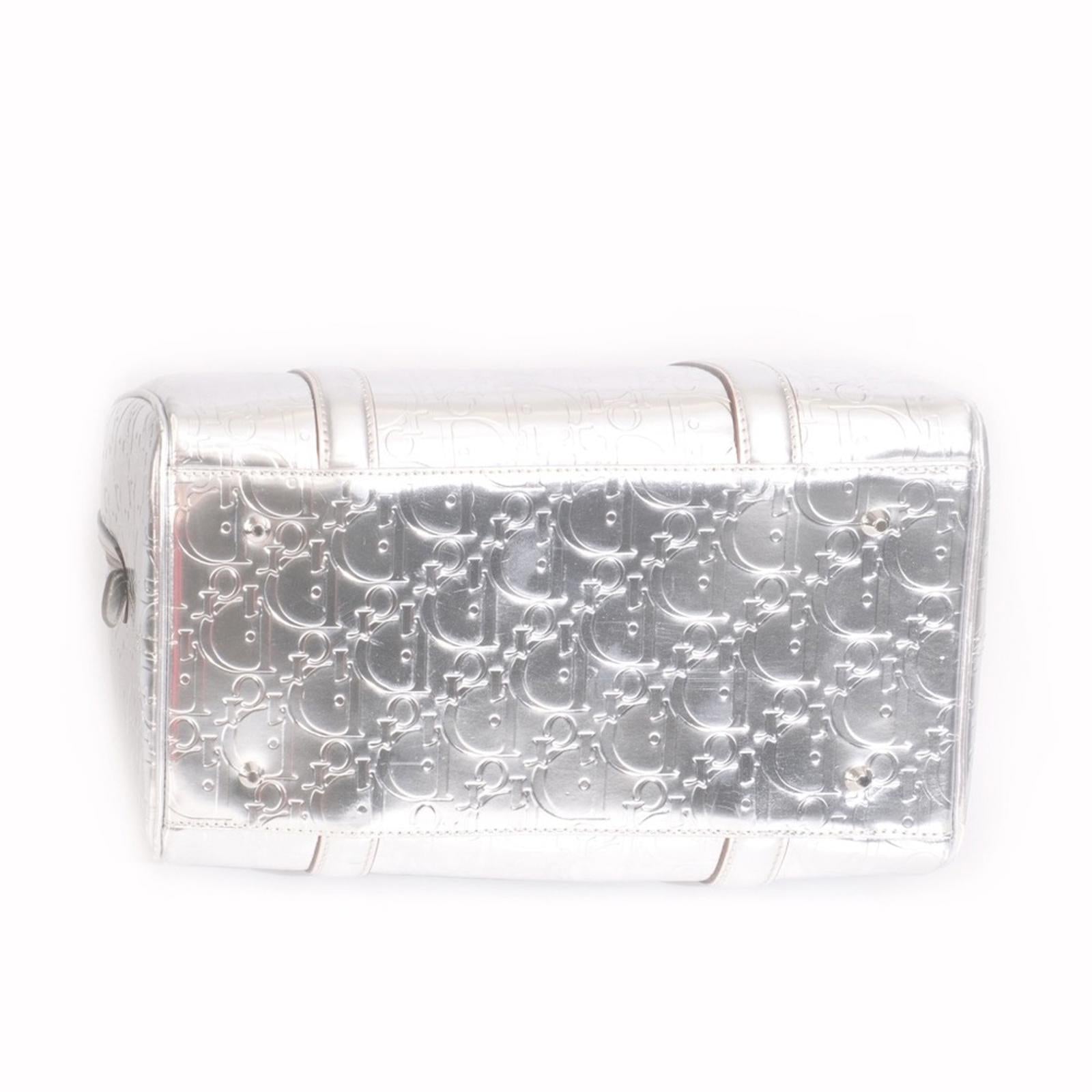 CHRISTIAN DIOR BOSTON SILVER BAG BY JOHN GALLIANO