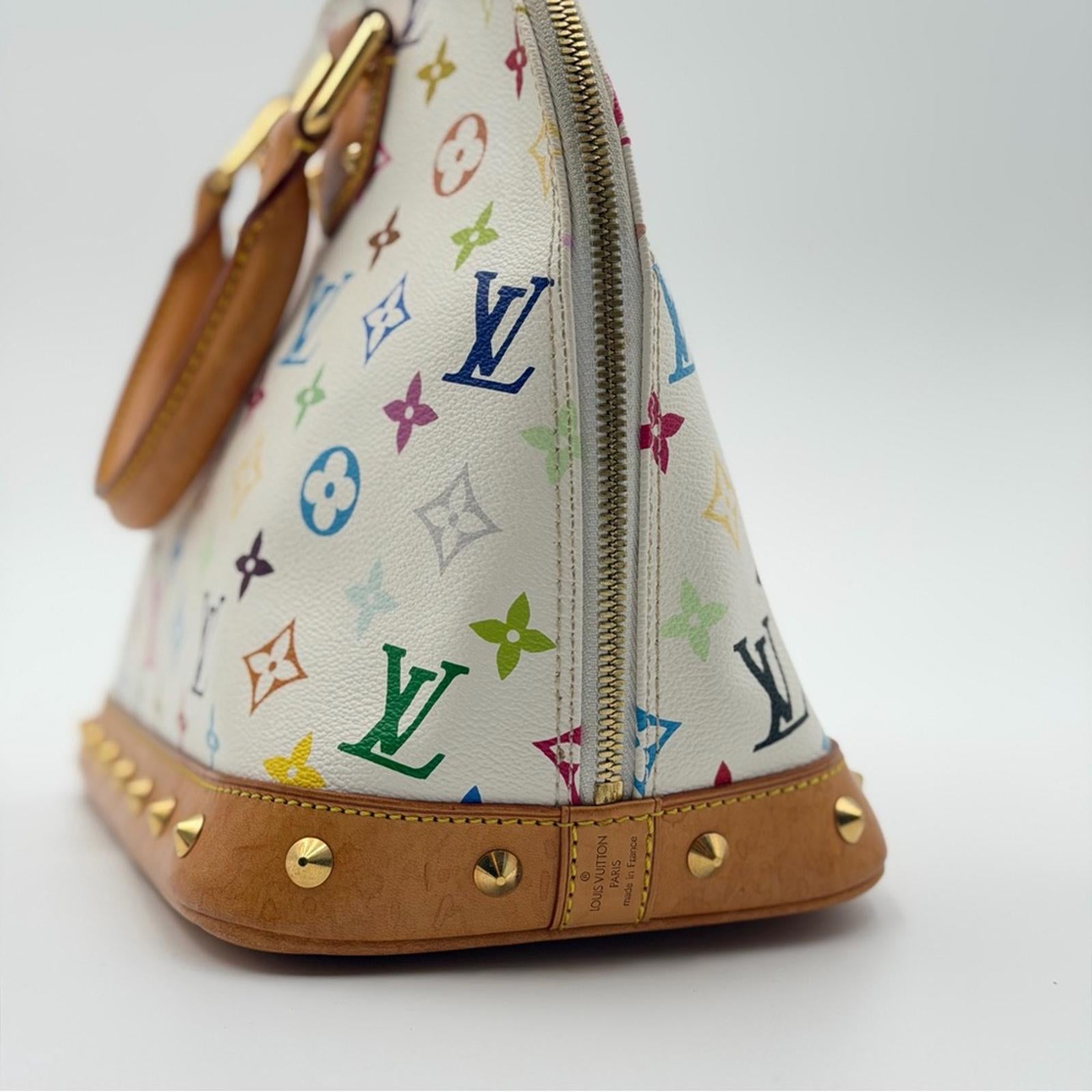 LOUIS VUITTON x MURAKAMI ALMA MULTICOLOR WHITE HANDBAG