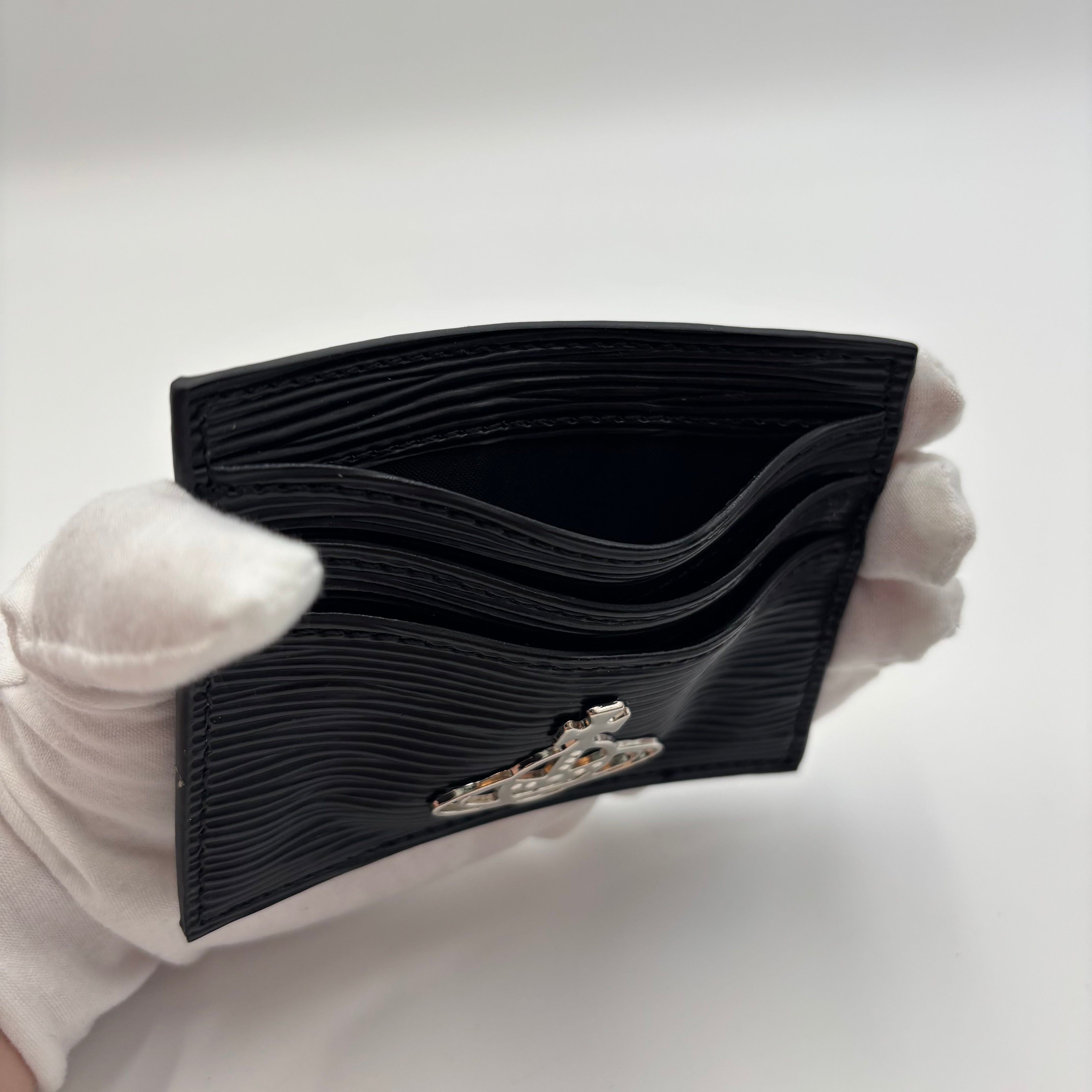 Vivienne Westwood Ribbed Thin Card Holder – Black