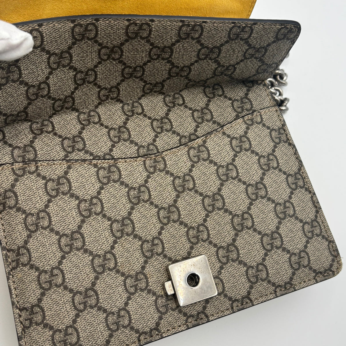 Gucci GG Supreme Mini Dionysus Shoulder Bag in Yellow