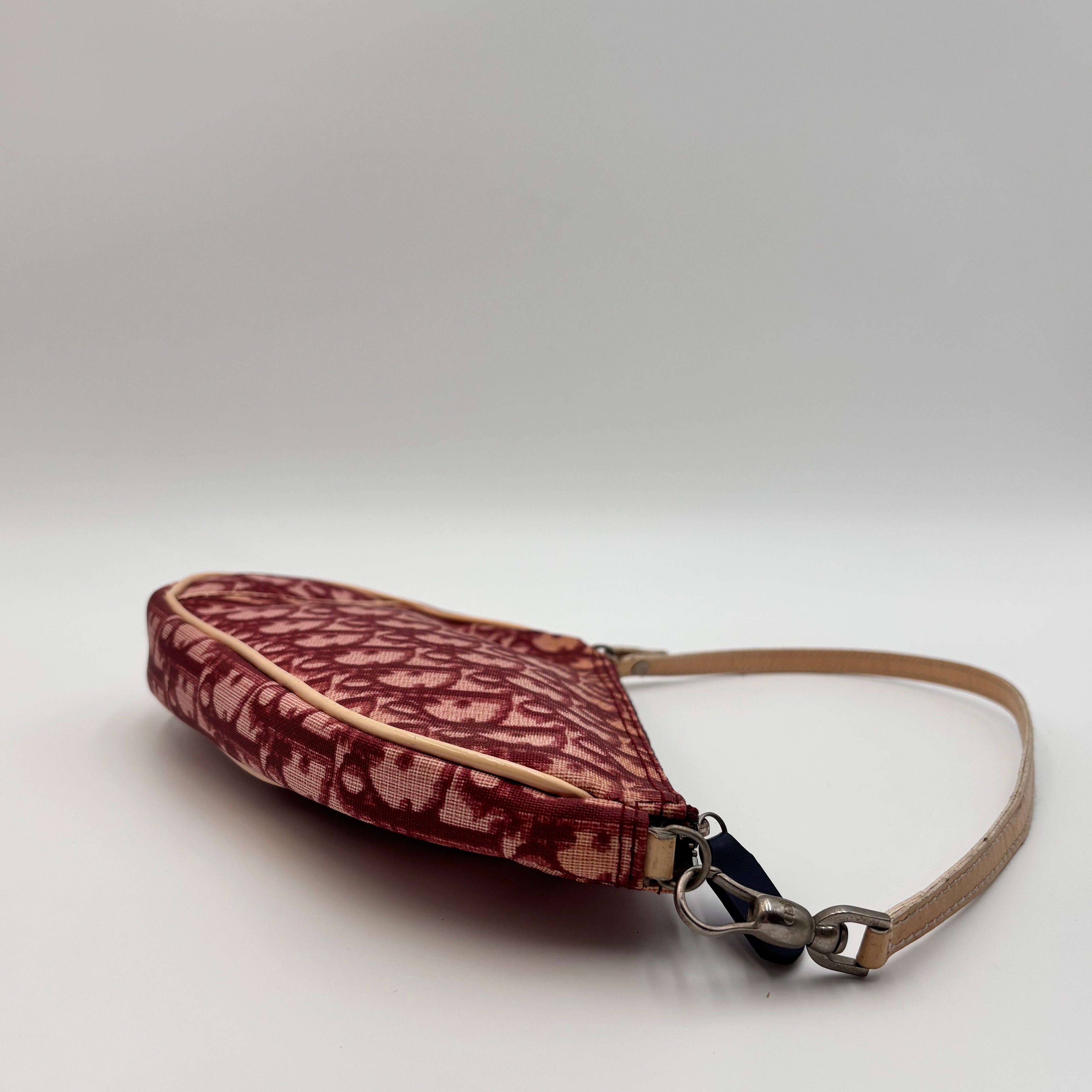 Christian Dior Red Oblique Saddle Pochette Bag 2001