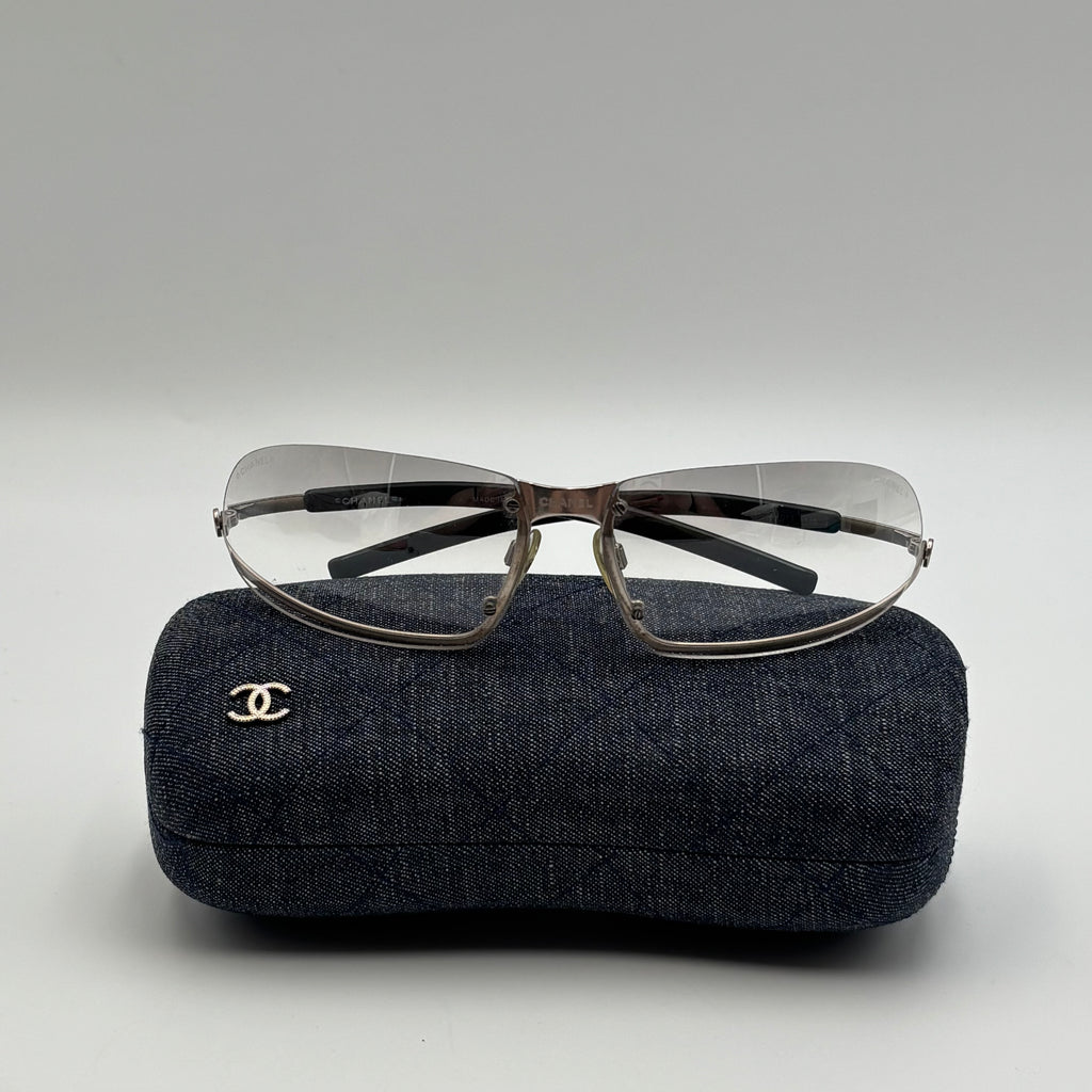 Chanel 4060 C.194/6I Rimless Gradient Shield Sunglasses 2000s