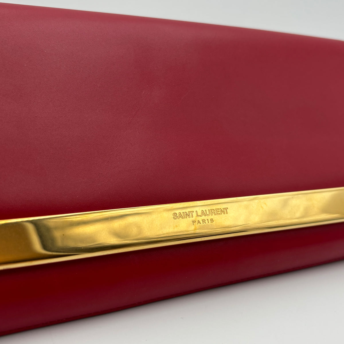 Saint Laurent by Hedi Slimane Lutetia Red Leather Clutch 2012