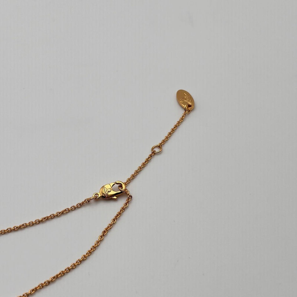 Vivienne Westwood Gold Tone Crystal 3D Orb Pendant Necklace