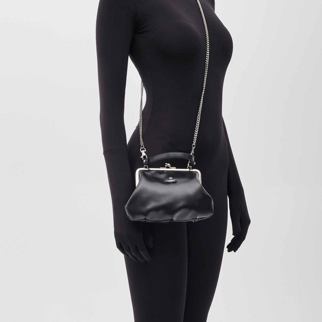 Vivienne Westwood Black Leather Granny Bag