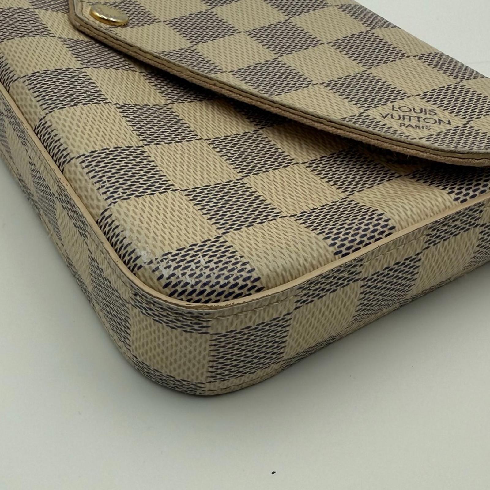 LOUIS VUITTON DAMIER AZUR FELICIE POCHETTE WALLET / CROSSBODY