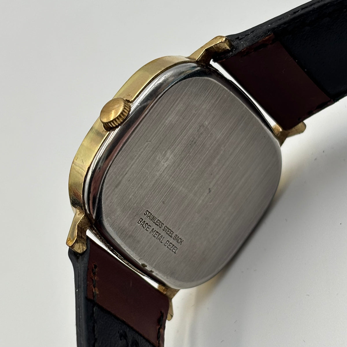 Longines Vintage 1970s Gold-Tone Diamond Dial Cushion Watch