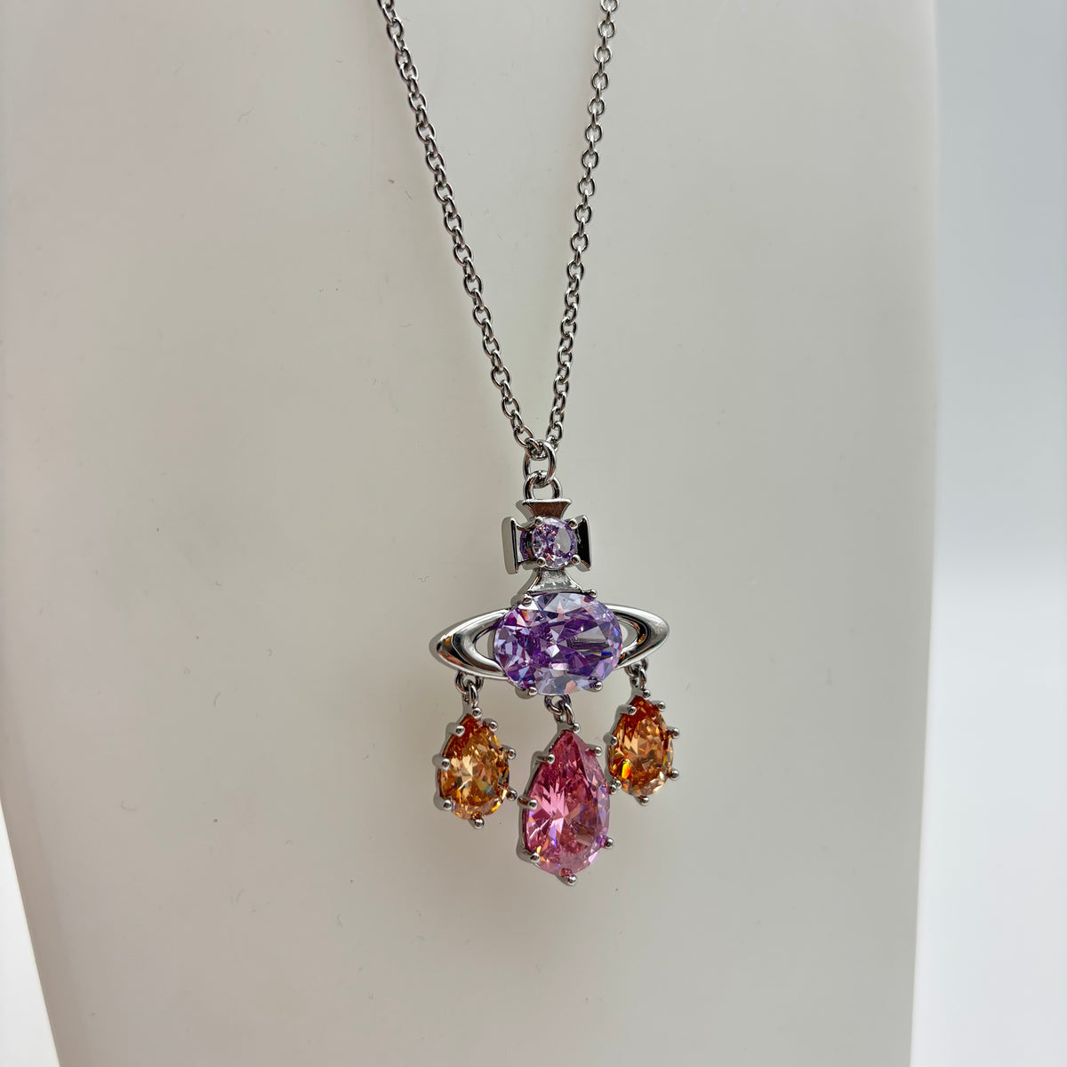 Vivienne Westwood Augusta Crystal Orb Pendant Necklace – Silver / Multicolor